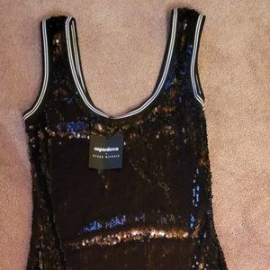 Revolve Superdown Black Sleeveless Sequin Dress